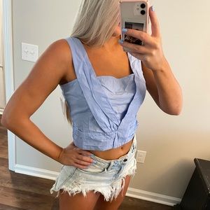 Light blue crop top